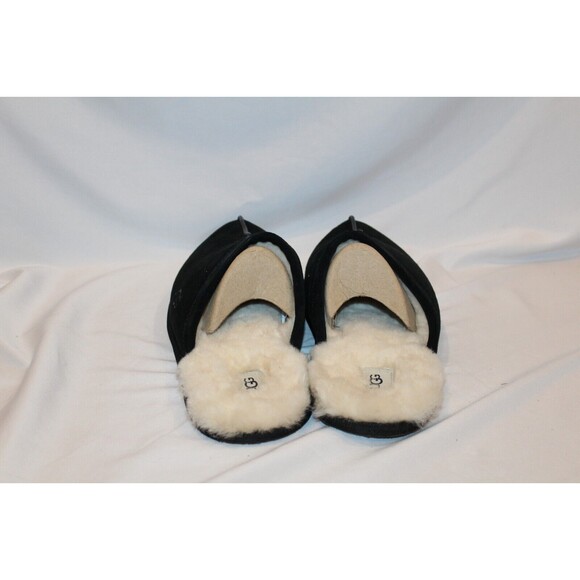 NIB UGG Men's Scuff‎ Suede Shearling Slippers BLACK - Picture 3 of 6